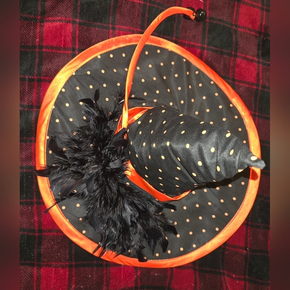 Black and Orange Witch Hat and Bag Set main image 6